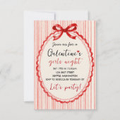 Custom Red Bow Galentines Party Invitation (Devant)