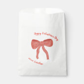 Custom Red Bow Personalized Valentine's Day  Bedankzakje (Voorkant)