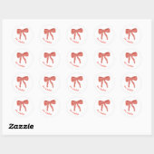 Custom Red Bow Personalized Valentine's Day  Ronde Sticker (Vel)