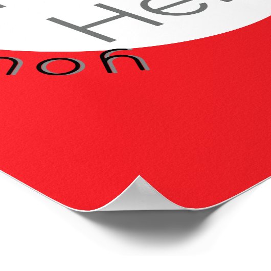 Custom Red Circle Photo Poster – Afbeelding en tek (Hoek)