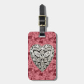 Custom Red Elegant Designer Heart Bagagelabel (Voorkant verticaal)