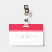 Custom Red Employee ID Identification Photo Bar Badge (Achterkant met clip)