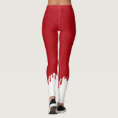 Custom Red Glitter Leggings with White Drips (Dos)