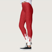 Custom Red Glitter Leggings with White Drips (Gauche)