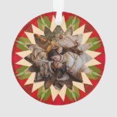 Custom Red Green Christmas Star Photo Gift Tree (dos)