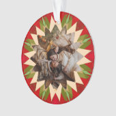 Custom Red Green Christmas Star Photo Gift Tree Ornament (voorkant)