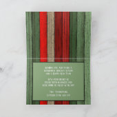 Custom Red Green Woodgrain Pattern Holiday Kaart (Binnen)