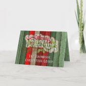 Custom Red Green Woodgrain Pattern Holiday Kaart (Voorkant)