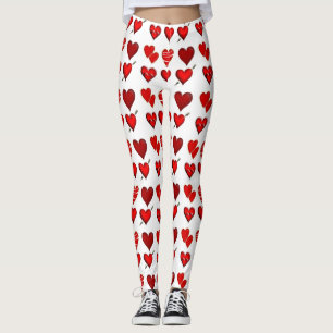 Custom red heart attack Love design Leggings