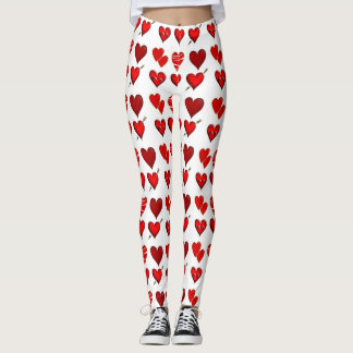 Custom red heart attack Love design Leggings