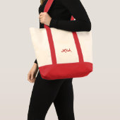 Custom Red Monogrammed Canvas tas (Voorkant (product))