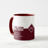 Custom Red PAS AUJOURD'HUI SATAN Christian Mug (Devant gauche)