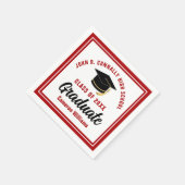 Custom Red White Afstuderen 2025 Graduation Party Servet (Hoek)