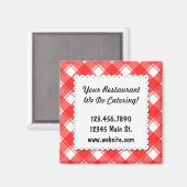 Custom Restaurant Business Red Pset Magnet Magneet (Voorkant / Achterkant)