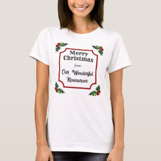 Custom Restaurant Vrolijk Kerstfeest T-shirt
