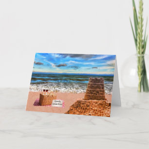 Custom Retirement Sandcastle Beach Picnic Kaart