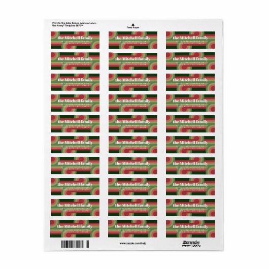 Custom Retro Abstract Waves Art Patroon Etiket (Full Sheet)