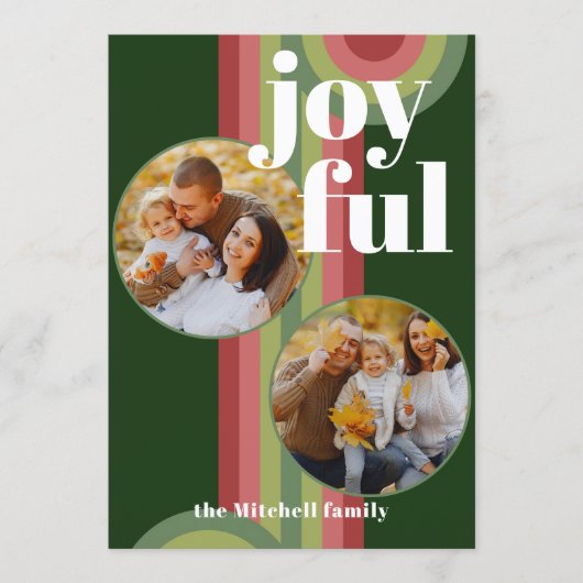 Custom Retro Abstract Waves Art Patroon Feestdagenkaart (Voorkant)