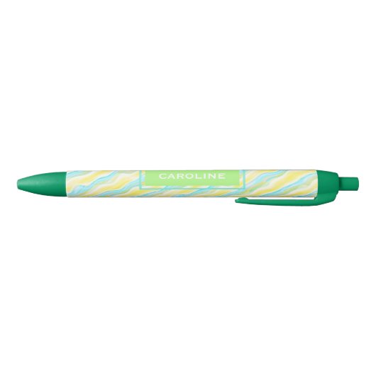 Custom Retro Artistic Cool Abstract Waves Patroon Zwarte Inkt Pen (Bodem)