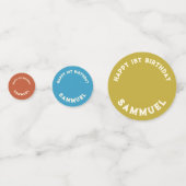 Custom retro baby foto 1e verjaardag confetti (Achterkanten)