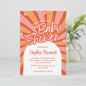 Custom Retro Baby shower Invitation Kaart (Staand voorkant)