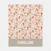 Custom Retro Boho Westerne Kerstwoestijn Cactus Fleece Deken (Voorkant)