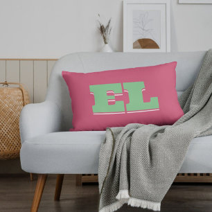 Custom Retro Bold College Dorm Monogram Accent Kussen