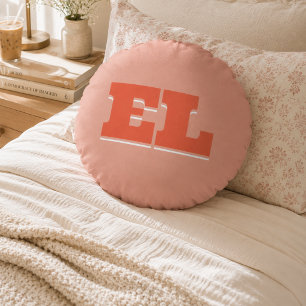 Custom Retro Bold College Dorm Monogram Rond Kussen