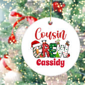 Custom Retro Cousin Crew Kerstmis Keramisch Ornament