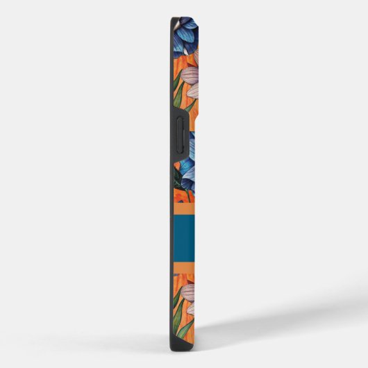 Custom Retro Floral Pattern iPhone Hoesje (Rechterkant)