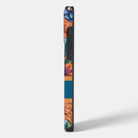 Custom Retro Floral Pattern iPhone Hoesje (Linkerkant)