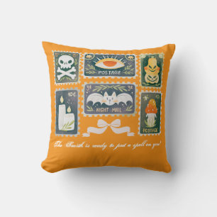 Custom Retro Halloween Spooky Season Pompoen Stamp Kussen