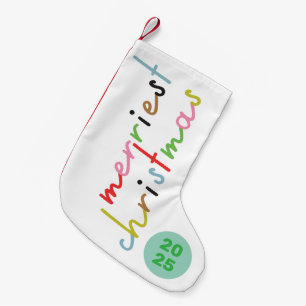 Custom Retro Kleurrijke Merriest Kerstmis Kleine Kerstsok
