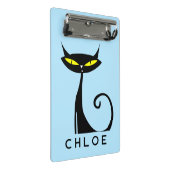 Custom Retro Mid Century Modern Atomic Black Cat Mini Klembord (Schuin)