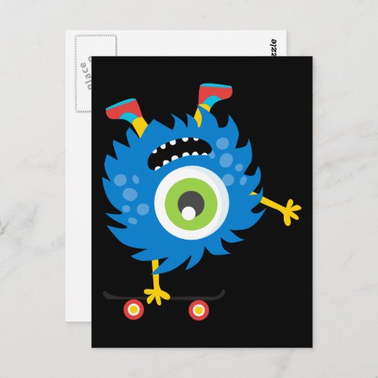 Custom Retro Monster Alien Briefkaart (Voorkant / Achterkant)