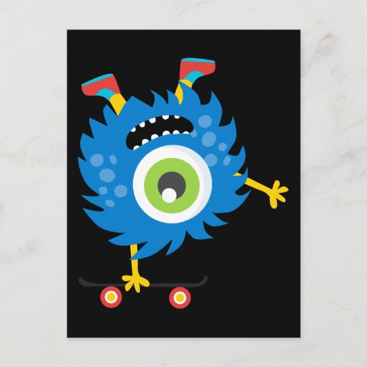Custom Retro Monster Alien Briefkaart (Voorkant)