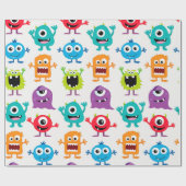 Custom Retro Monster Alien Cadeaupapier (Vlak)