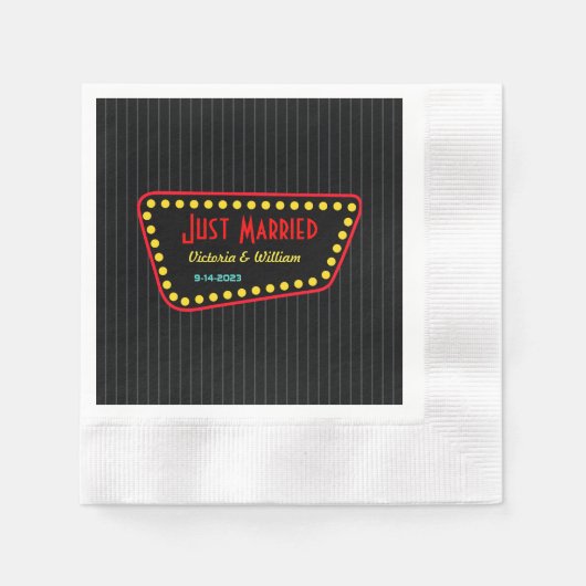 Custom Retro net getrouwd bruiloft servetten (Voorkant)
