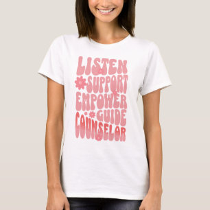 Custom Retro School Counselor Inspirerend T-shirt