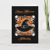 Custom Retro Skull Basic Witch Halloween Groet Kaart (Voorkant)