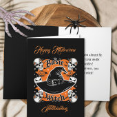 Custom Retro Skull Basic Witch Halloween Groet Kaart