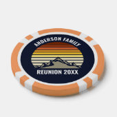 Custom Retro Sunset Mountain Navy Blue Poker Chips (Enkel)