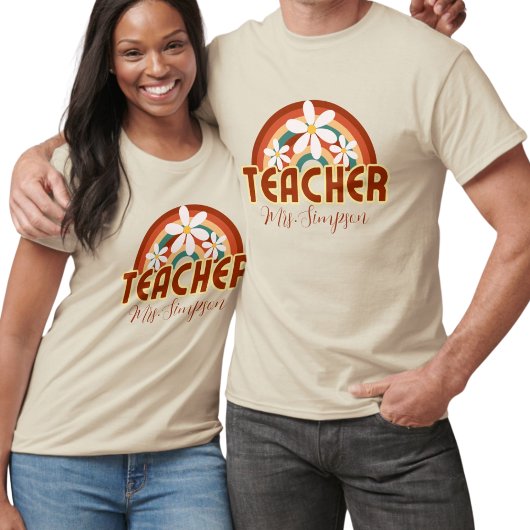 Custom Retro Teacher Shirt met Naam
