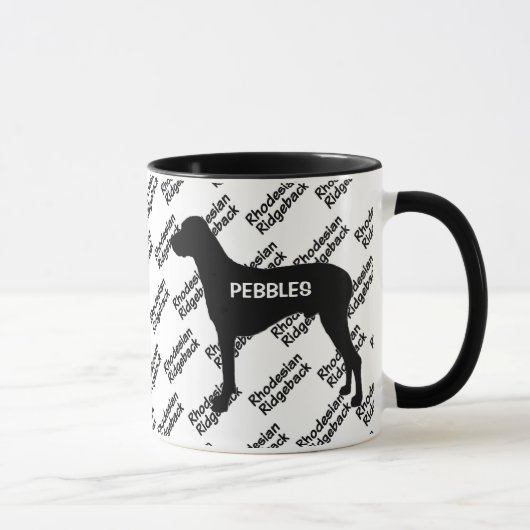 CUSTOM Rhodesian Ridgeback Dog Silhouette Mok (Rechts)