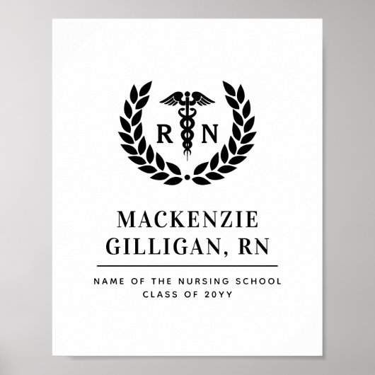 Custom RN Nursing School Afstuderen Poster (Voorkant)
