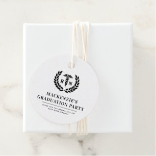 Custom RN Nursing School Graduation Party Bedankjes Labels