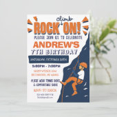 Custom Rock Climbing Birthday Party Invitation (Debout devant)
