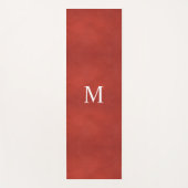 Custom Rood Bruin Faux Leer Look Monogram Yogamat (Voorkant)