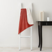 Custom Rood Bruin Leer Look Monogram Naam Groot Sherpa Deken (In situ)