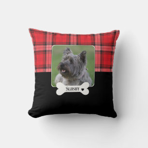 Custom Rood en Zwart Tartan Plaid Sierkussen
